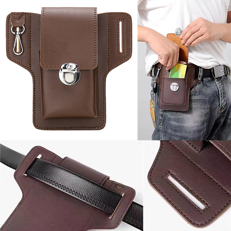 Men Accessories For Travel - Fashion Men Multi-function PU Leather Waist