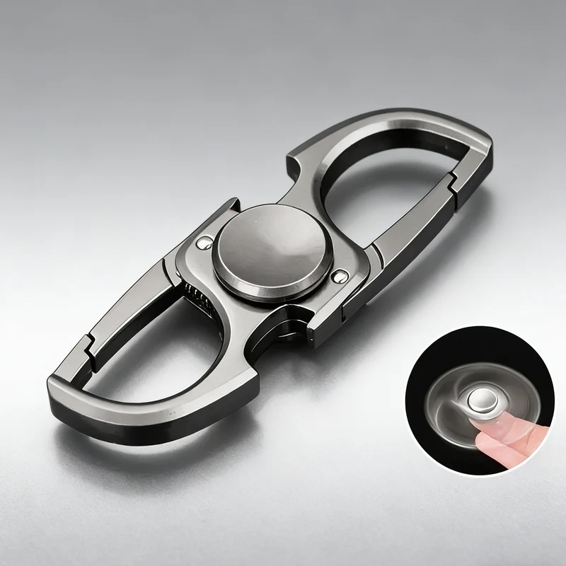Keychain Multi Tool - Metal Fingertip Spinner Fidget Toy, Multi-purpose