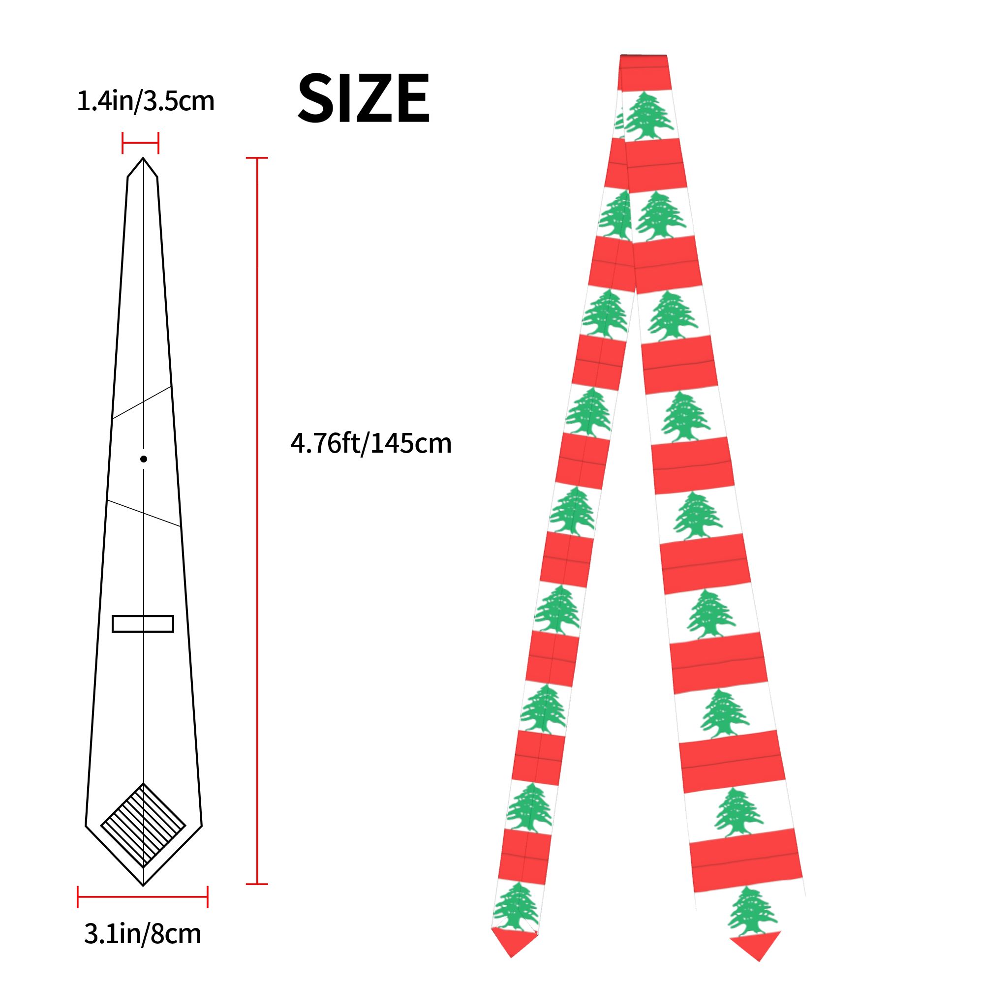 Lebanon Flag  Tie  Wedding Nec - Men Accessories Lebanon ulasan dan harga