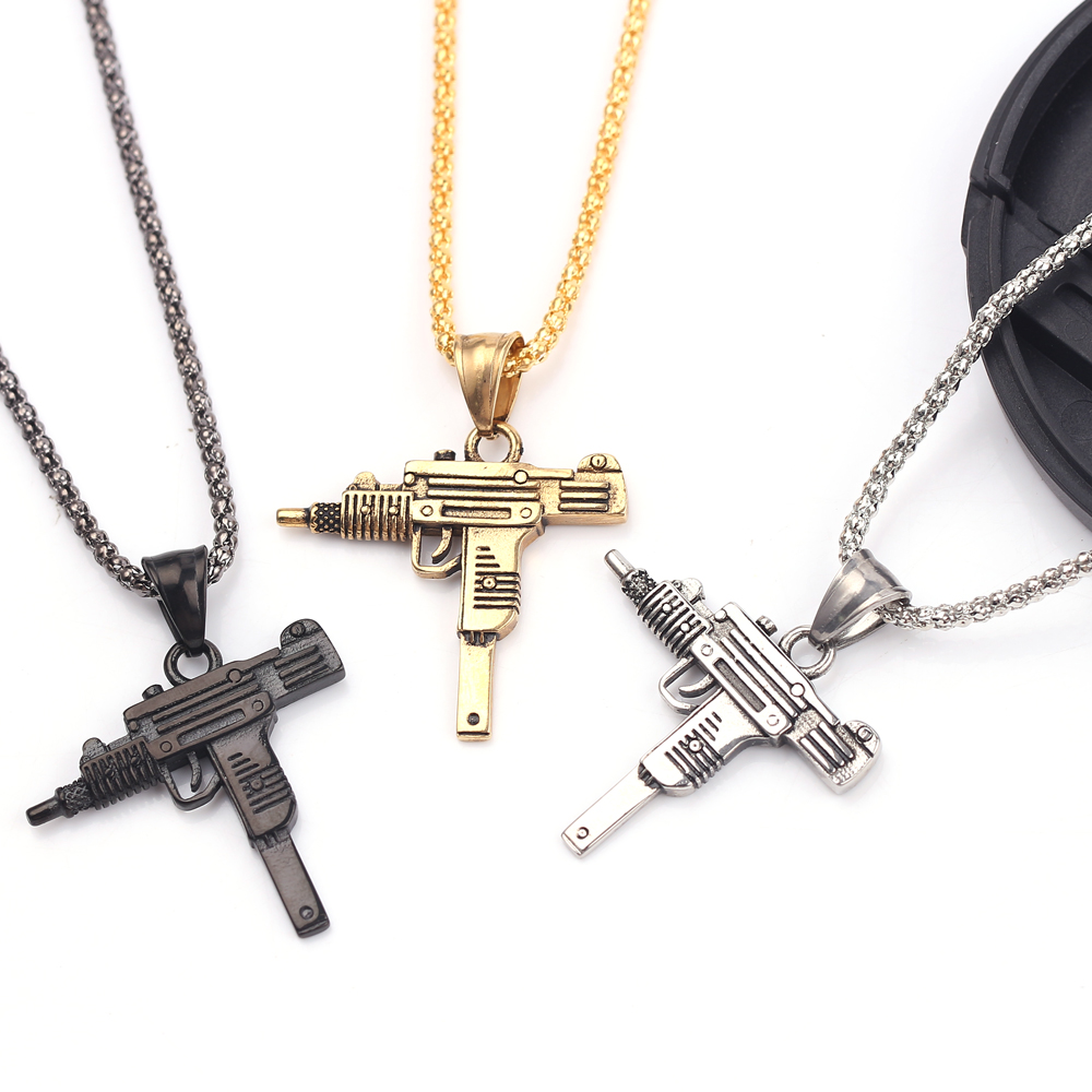 Punk Uzi Pistol Machine Gun Ne - Men Accessories Jewelry ulasan dan harga