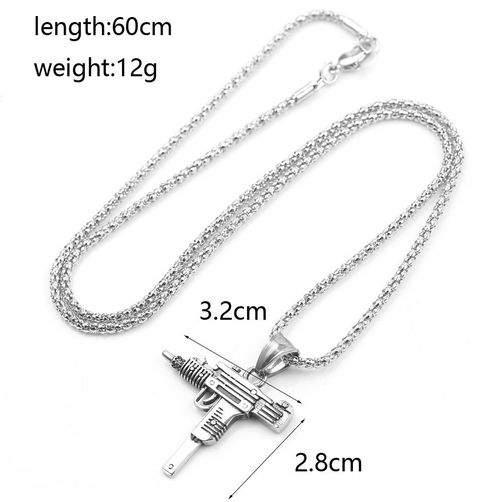 Punk Uzi Pistol Machine Gun Ne - Men Accessories Jewelry ulasan dan harga