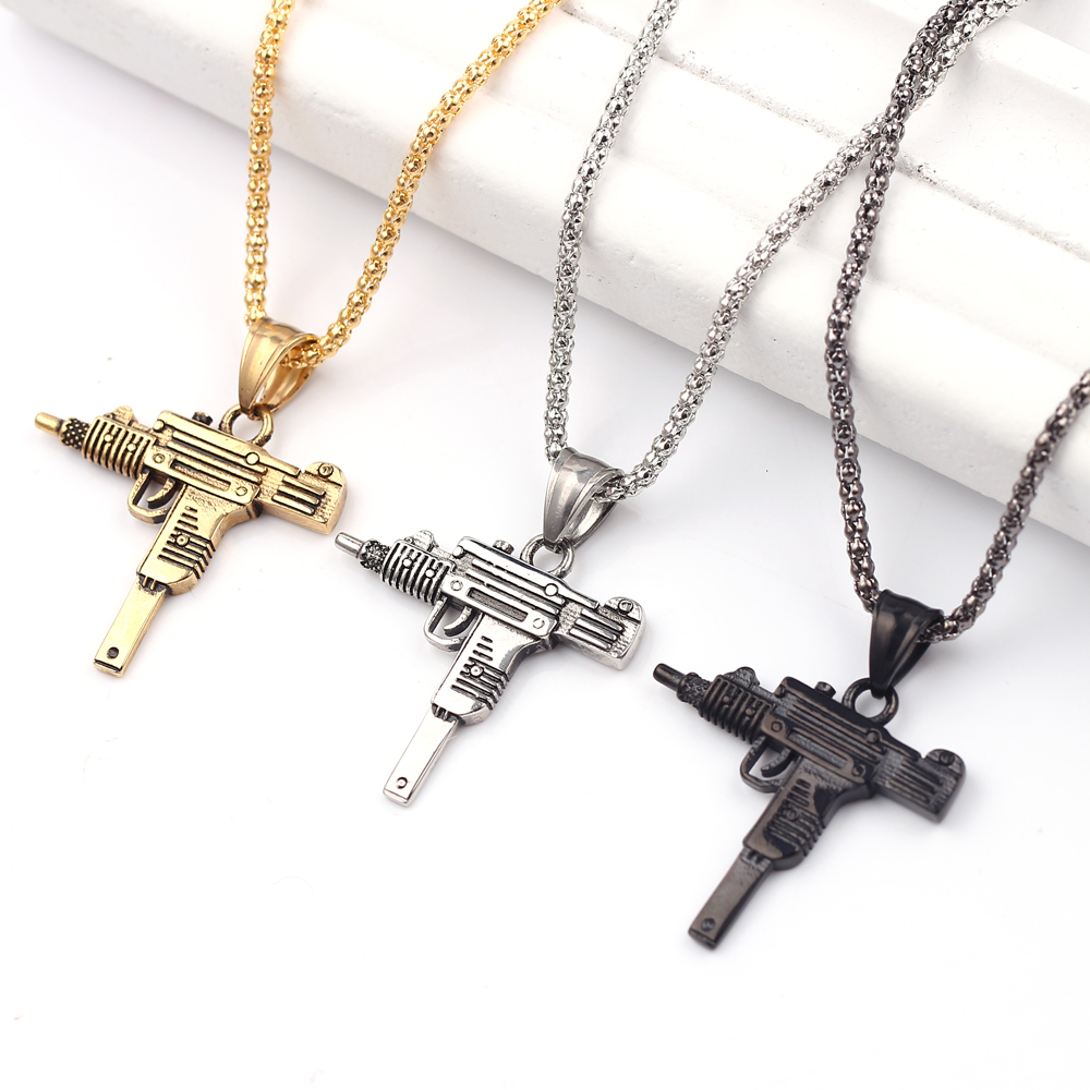 Punk Uzi Pistol Machine Gun Ne - Men Accessories Jewelry ulasan dan harga