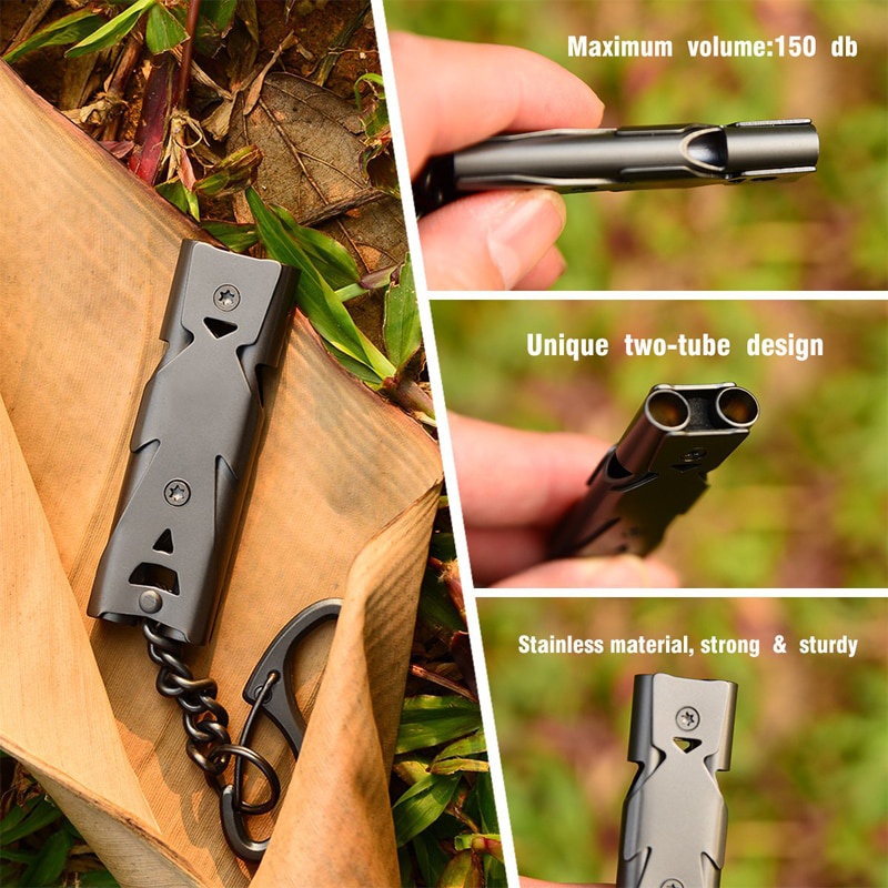 Outdoor EDC Survival Whistle H - Keychain Multi Tool ulasan dan harga