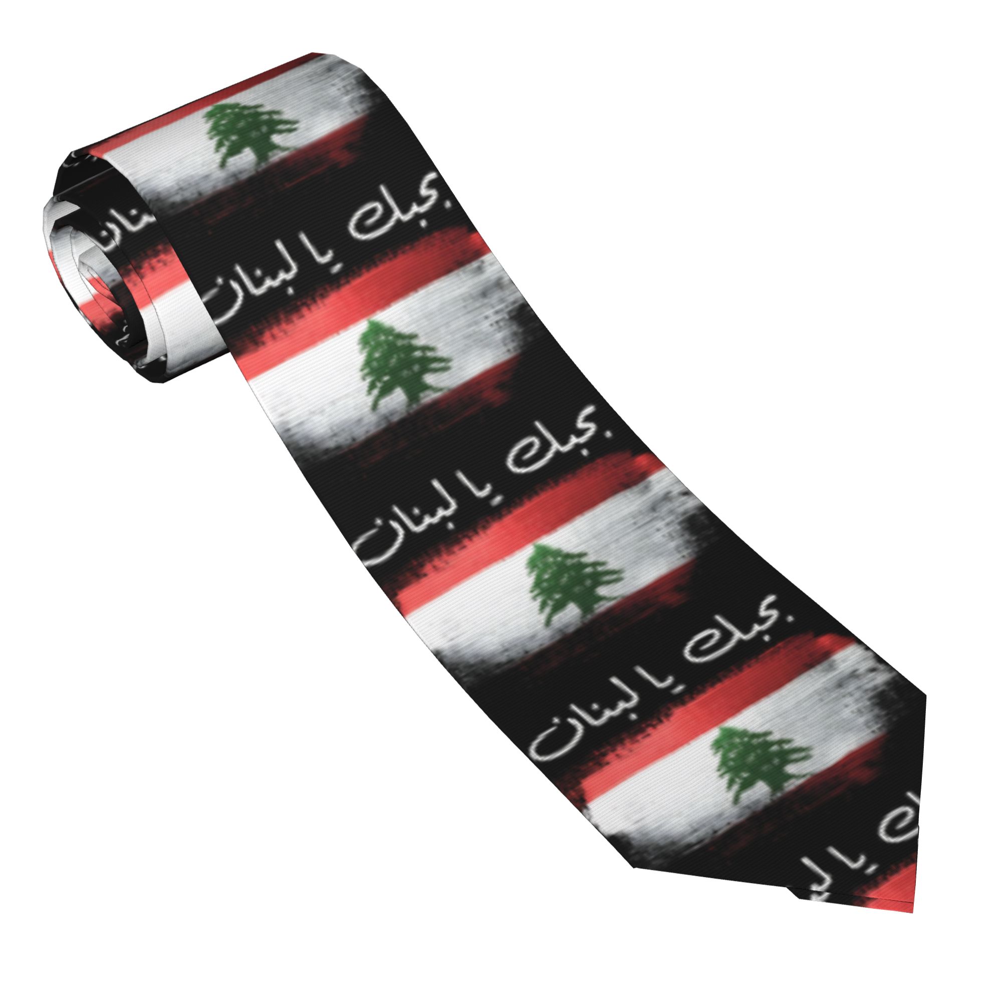 Flag of Lebanon Tie  Retro Cas - Men Accessories Lebanon ulasan dan harga
