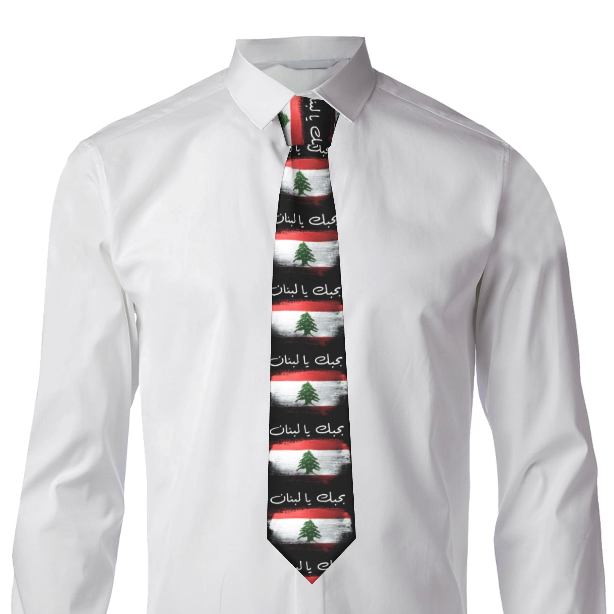 Flag of Lebanon Tie  Retro Cas - Men Accessories Lebanon ulasan dan harga