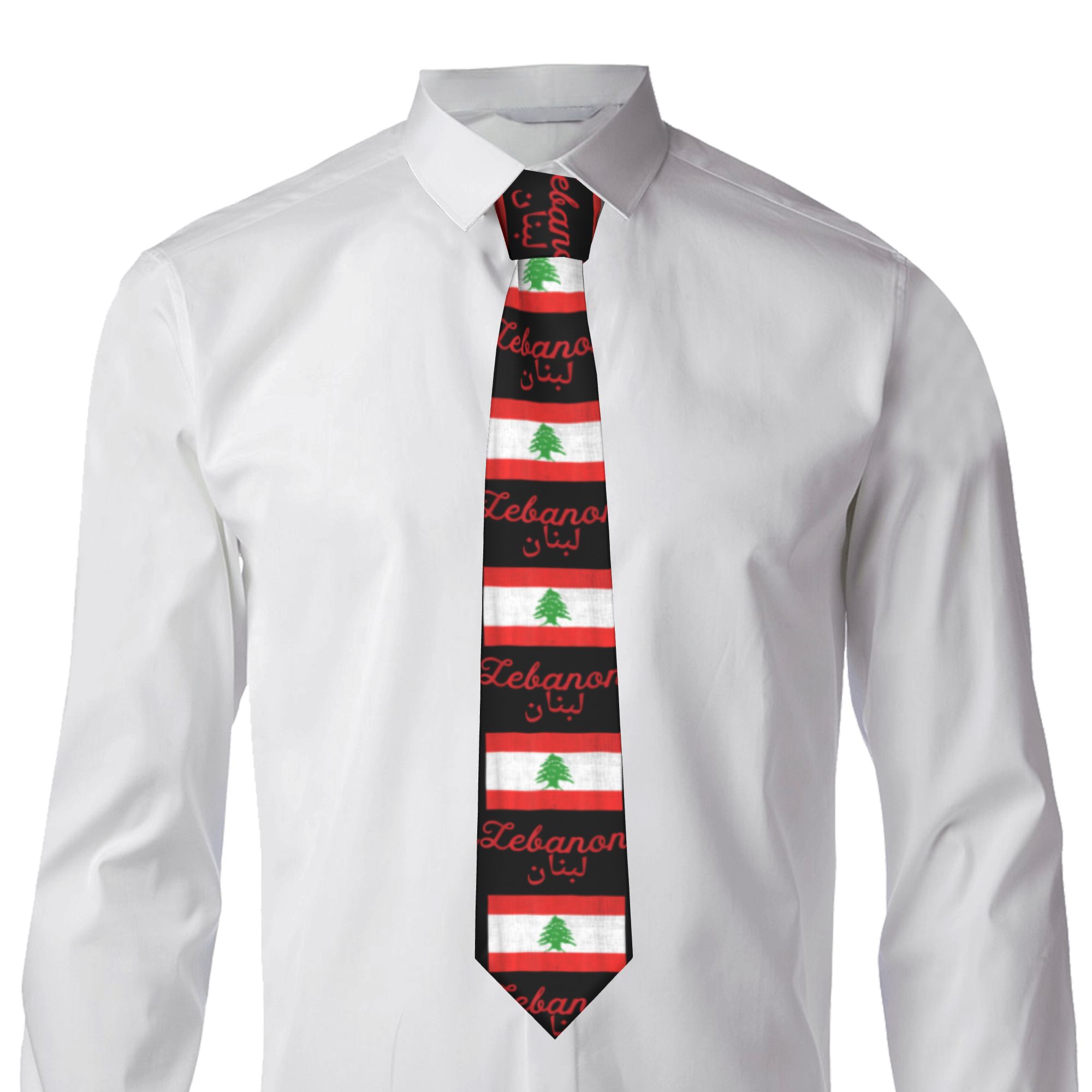 Lebanon Flag Tie  Retro Casual - Men Accessories Lebanon ulasan dan harga