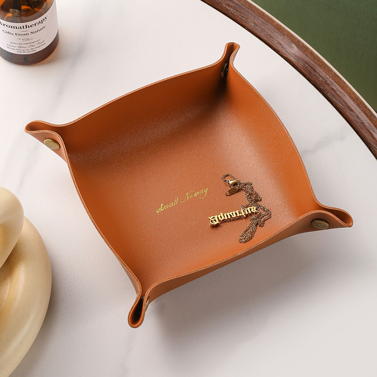 Nordic Style Leather Storage T - Men'S Accessories Drawer Organizer ulasan dan harga