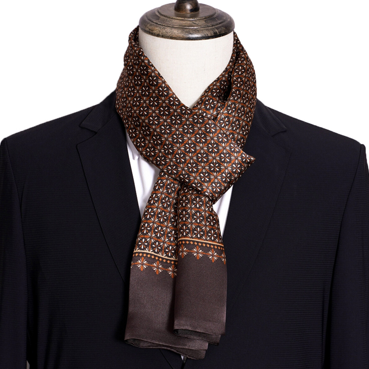 New Men's Stripe Silk Scarf Ho - Men Accessories For Travel ulasan dan harga