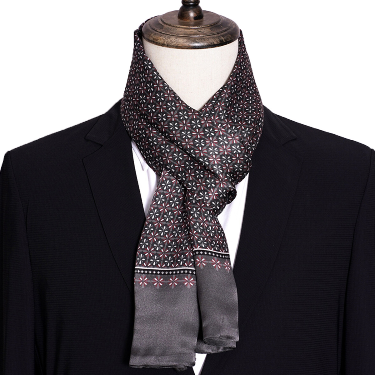 New Men's Stripe Silk Scarf Ho - Men Accessories For Travel ulasan dan harga