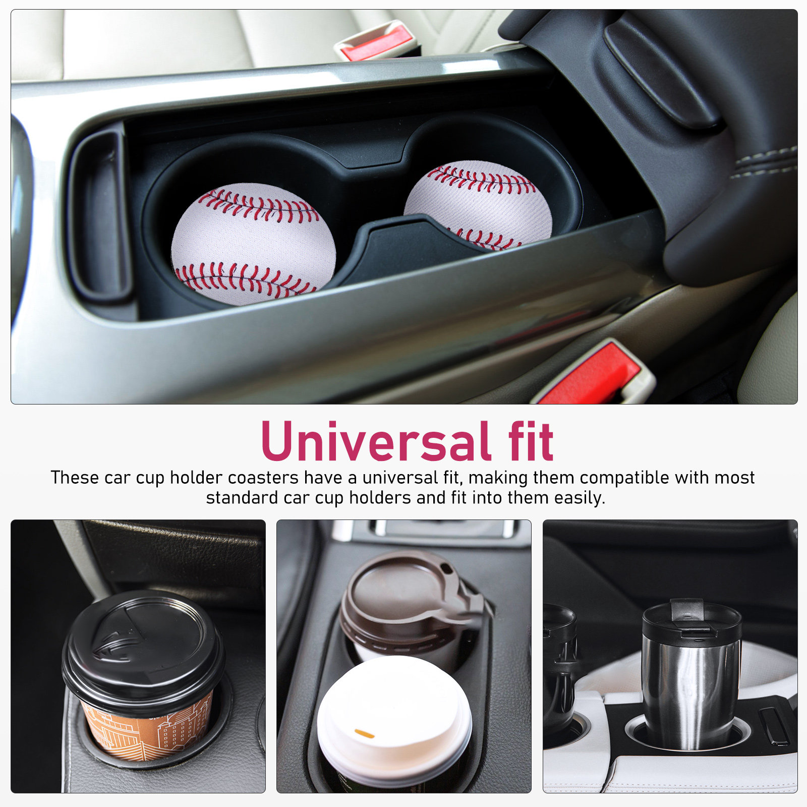 2Pcs Baseball Theme Car Cup Ho - Men'S Accessories Holder ulasan dan harga