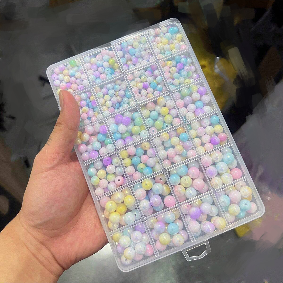 800pcs/24 grid set box 6mm/8mm - Bracelet Beaded Men ulasan dan harga