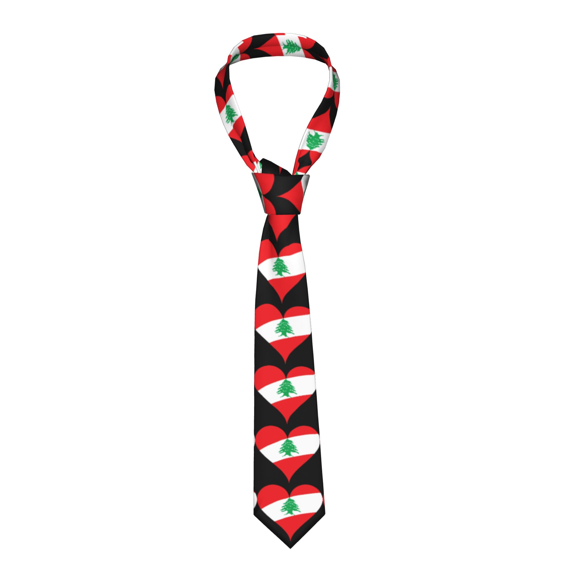 Lebanon Flag Heart  Tie  Weddi - Men Accessories Lebanon ulasan dan harga