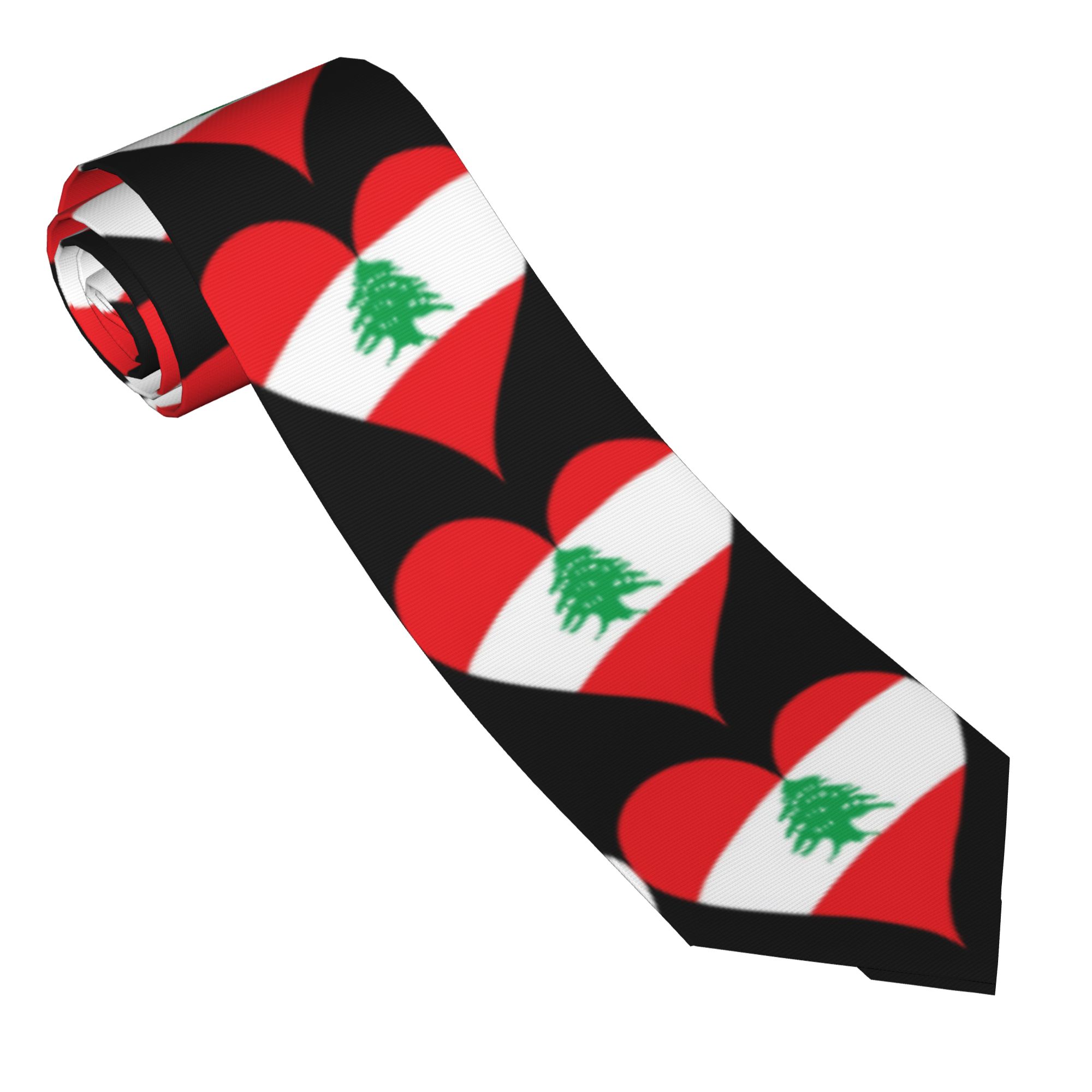 Lebanon Flag Heart  Tie  Weddi - Men Accessories Lebanon ulasan dan harga