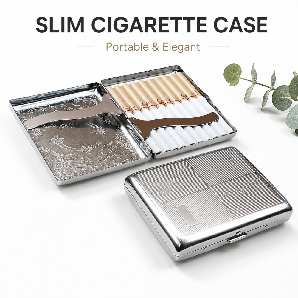 Stainless Steel Cigarette Box  - Men'S Accessories Holder ulasan dan harga
