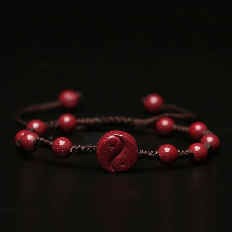 Customized Natural Red Cinnaba - Bracelet Beaded Men ulasan dan harga