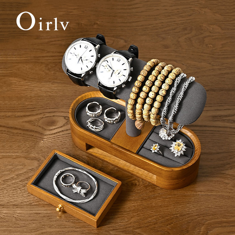 Oirlv Solid Wood Watch Organiz - Men'S Accessories Drawer Organizer ulasan dan harga