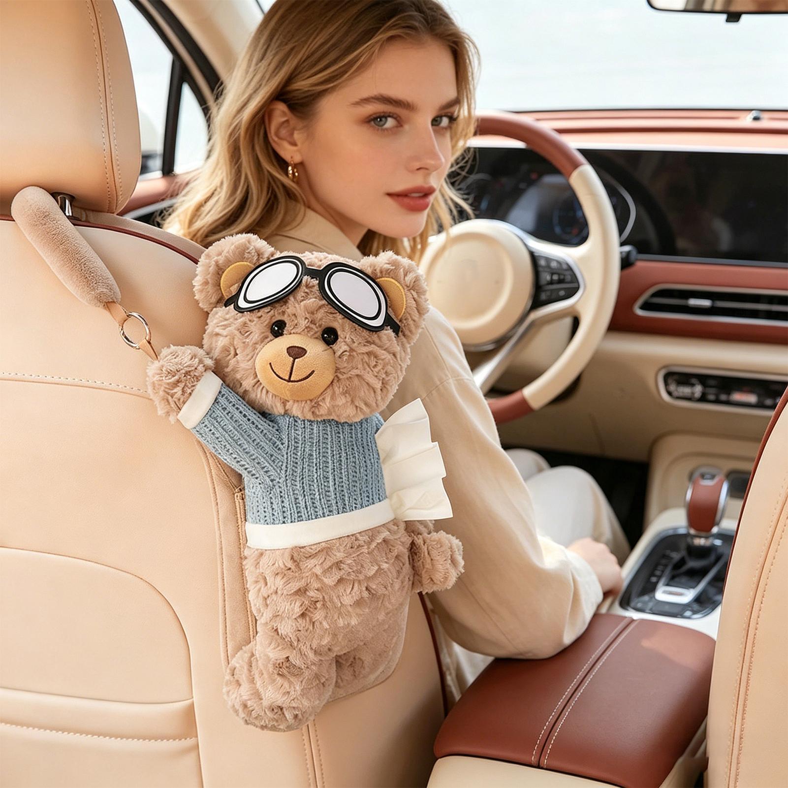 Car Tissue Box Bear Cartoon Ha - Men Accessories Organiser ulasan dan harga