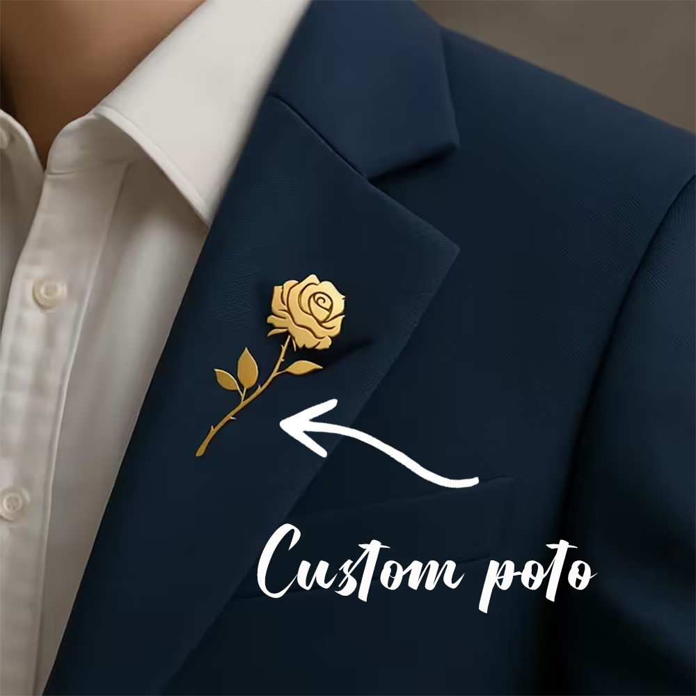 Custom Rose Flower Brooch for  - Men Accessories Photos ulasan dan harga