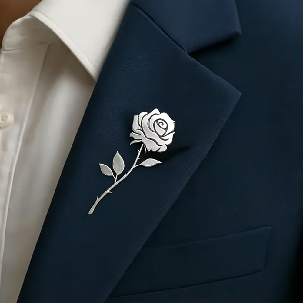 Custom Rose Flower Brooch for  - Men Accessories Photos ulasan dan harga