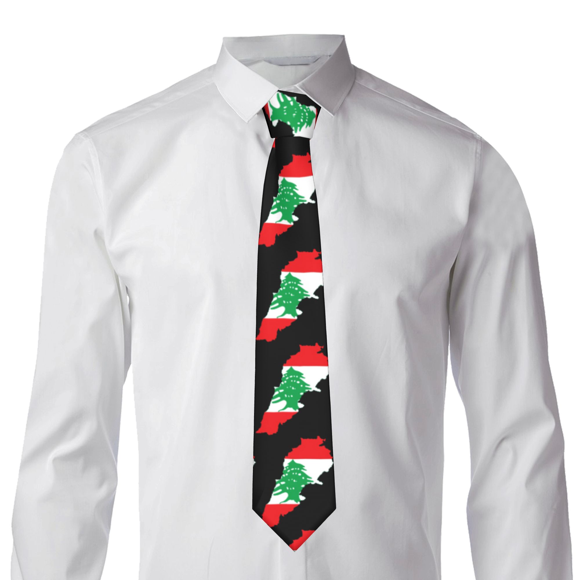 Lebanon Flag Map  Tie  Custom  - Men Accessories Lebanon ulasan dan harga