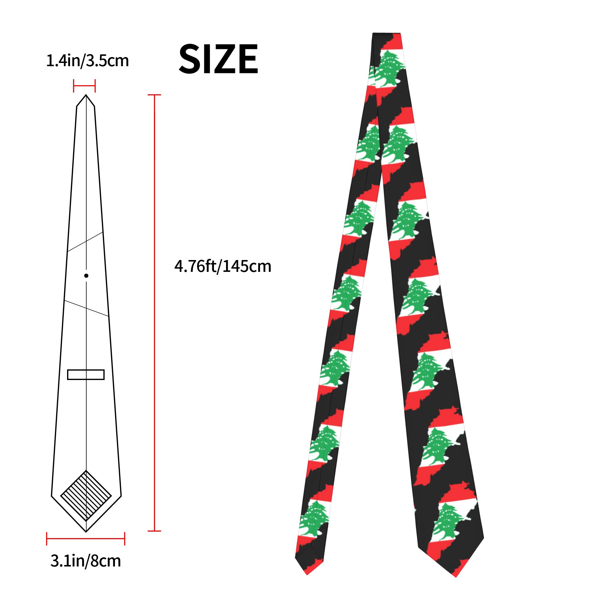 Lebanon Flag Map  Tie  Custom  - Men Accessories Lebanon ulasan dan harga