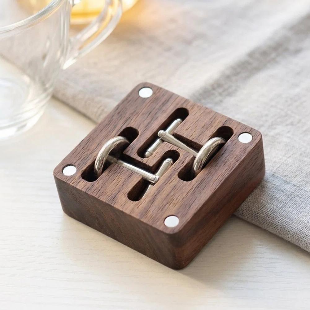Walnut Cufflink Box Solid Wood - Cufflink Box Set ulasan dan harga