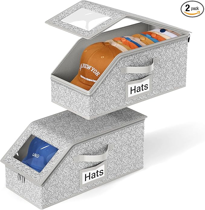 AOODA 2 PCS Stackable Hat Stor - Men'S Accessories Drawer Organizer ulasan dan harga