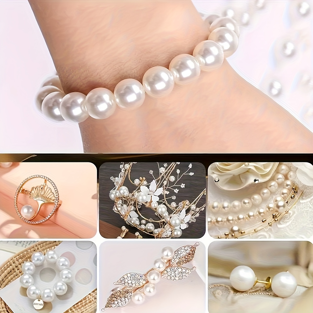 1388pcs 4/6/8/10mm Black, Whit - Bracelet Beaded Men ulasan dan harga