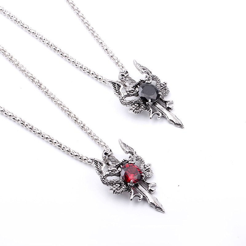 Double Dragon Black Gem Cross  - Men Accessories Jewelry ulasan dan harga