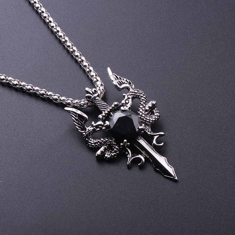 Double Dragon Black Gem Cross  - Men Accessories Jewelry ulasan dan harga