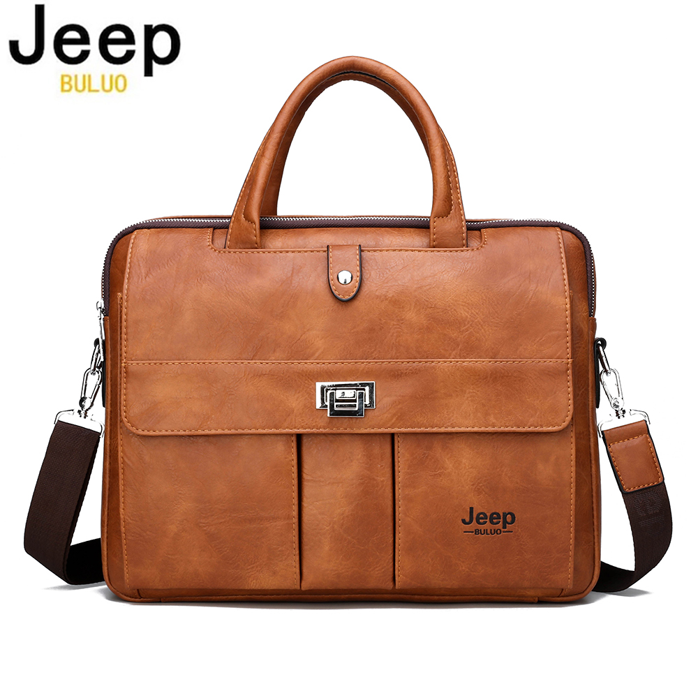 Jeep Buluo Men's Leather Brief - Men Accessories Bag ulasan dan harga