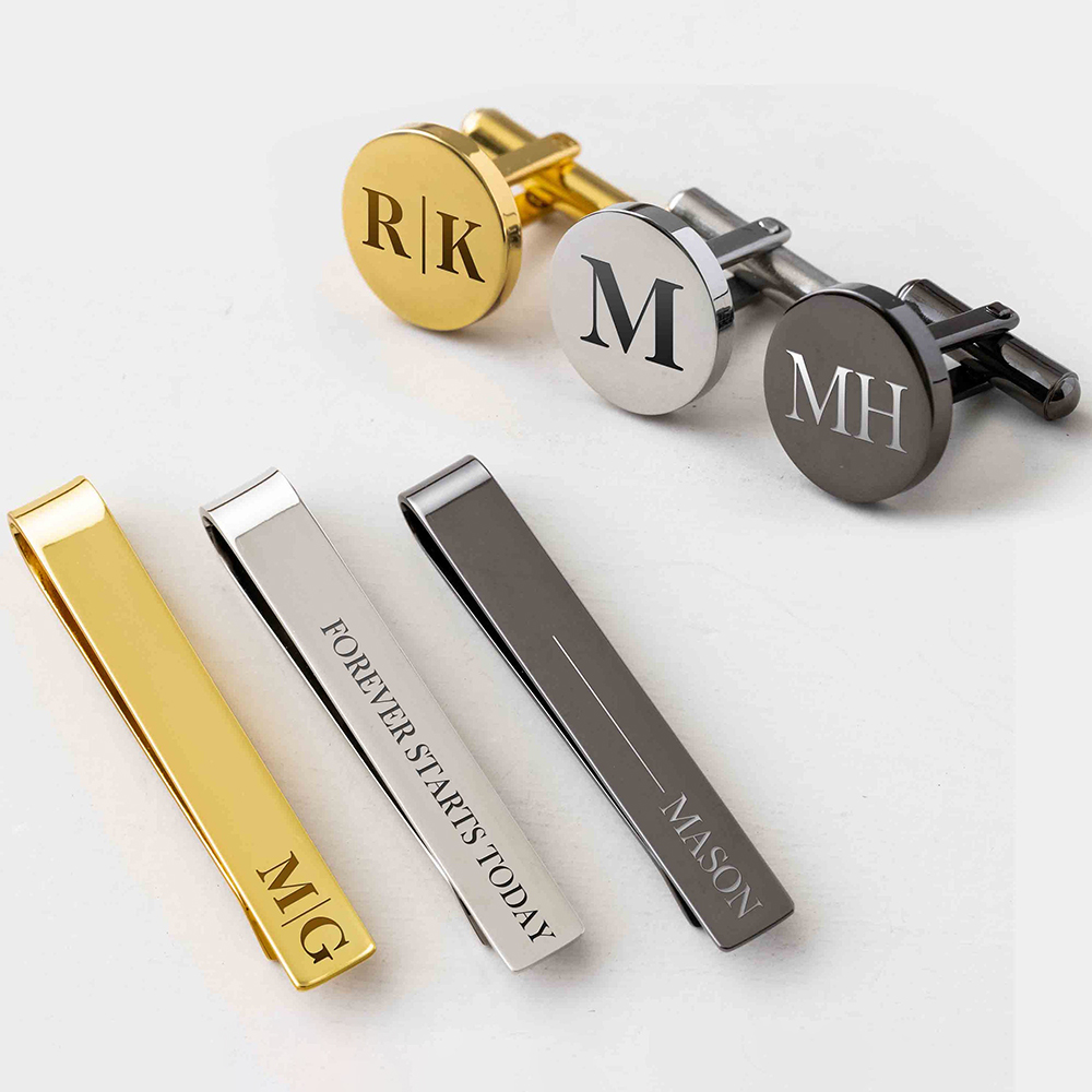 Custom Metal Cufflinks Tie Cli - Cufflink Box Set ulasan dan harga