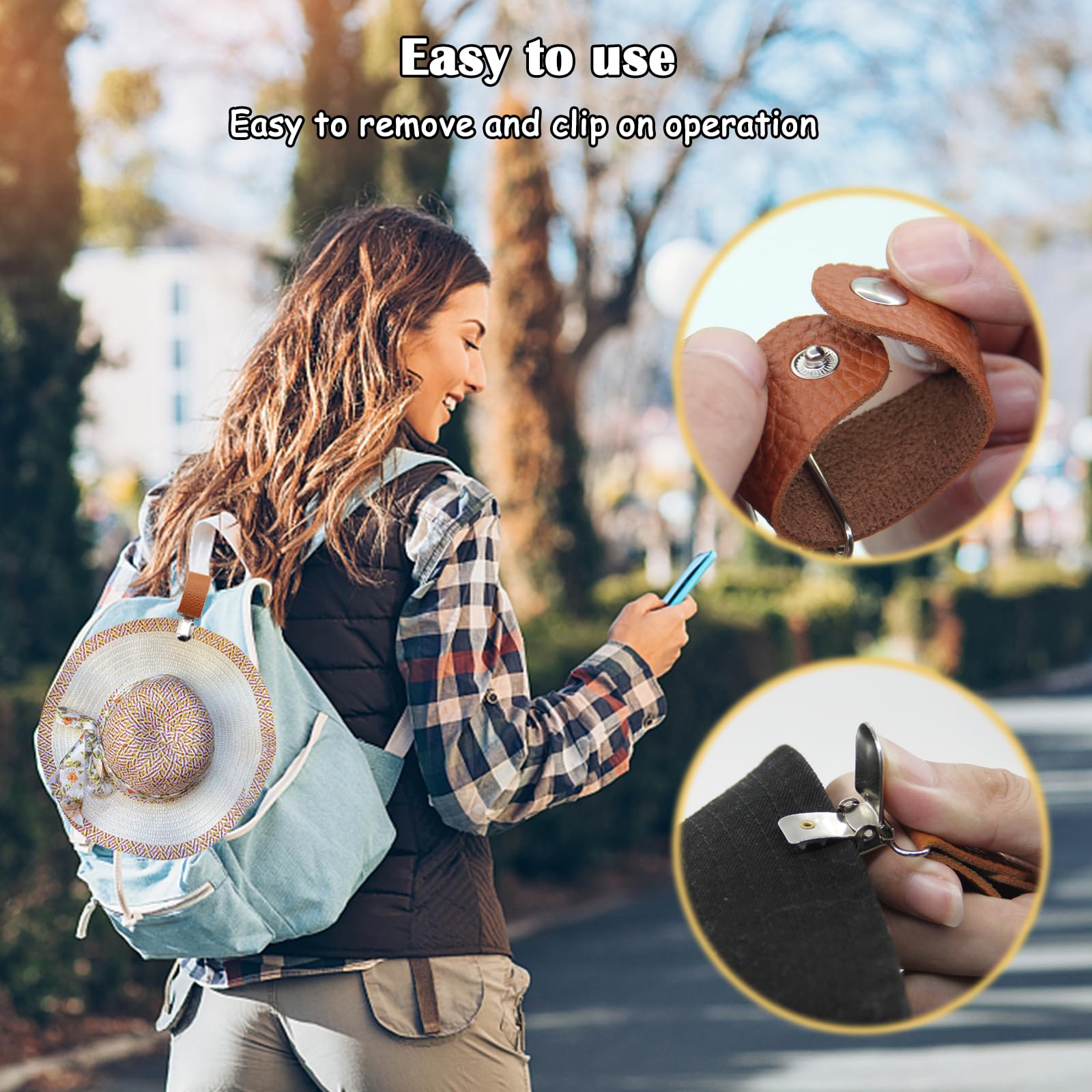 PU Leather Hat Clip for Travel - Men'S Accessories Holder ulasan dan harga