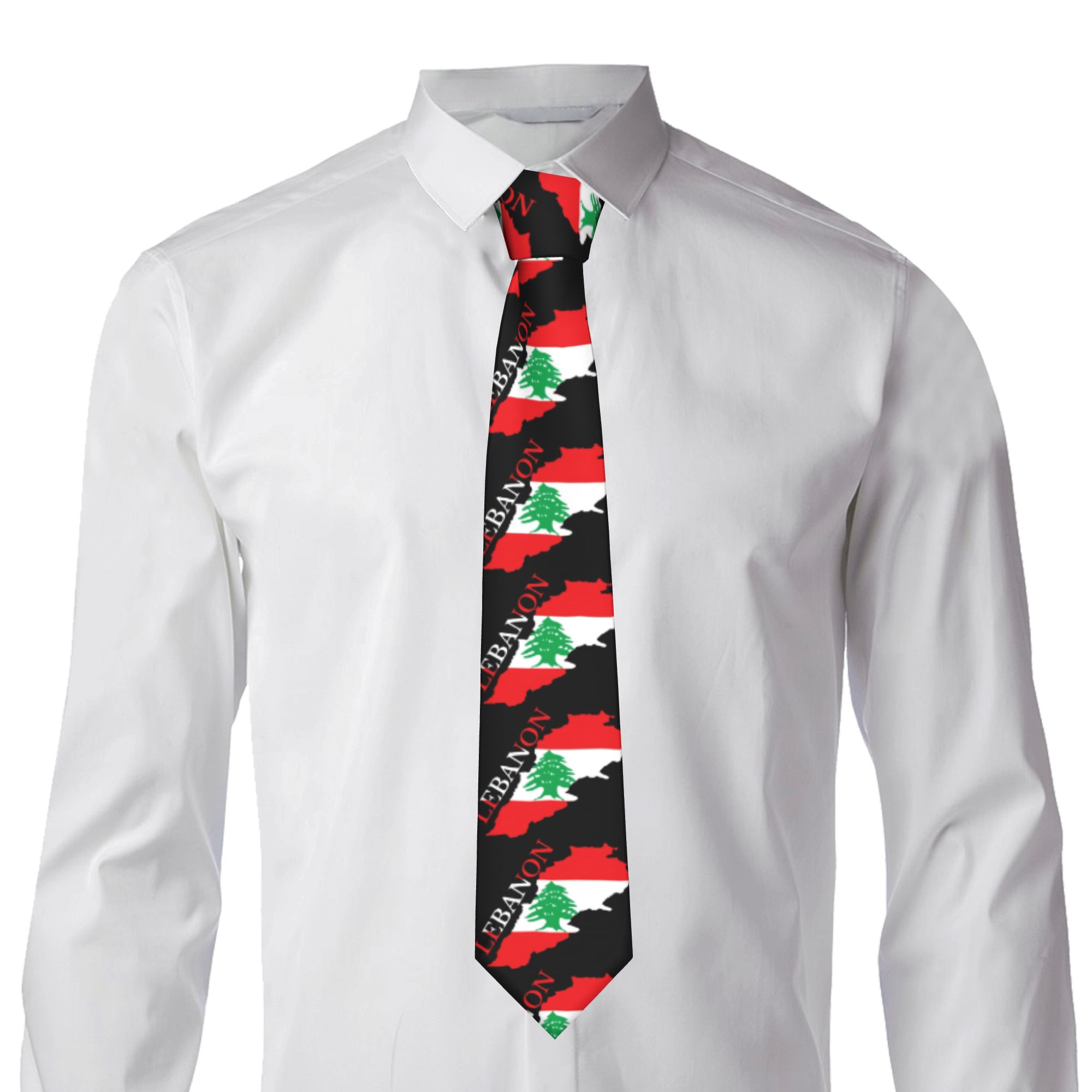 Lebanon Flag Map  Tie  Cosplay - Men Accessories Lebanon ulasan dan harga