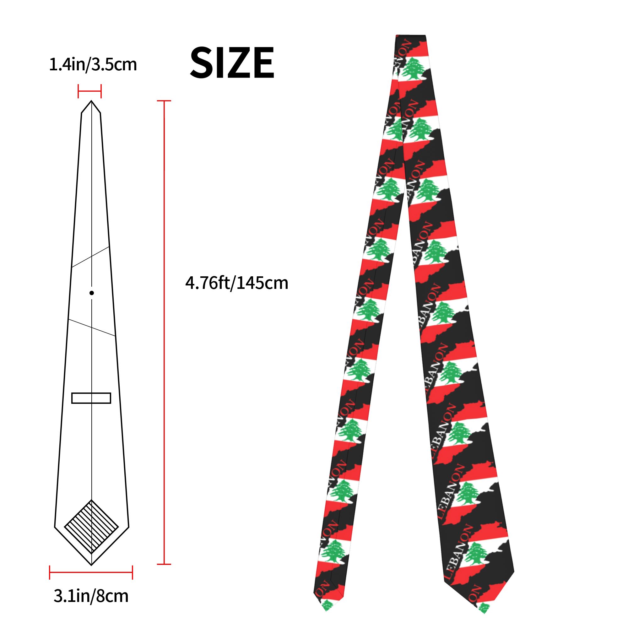 Lebanon Flag Map  Tie  Cosplay - Men Accessories Lebanon ulasan dan harga