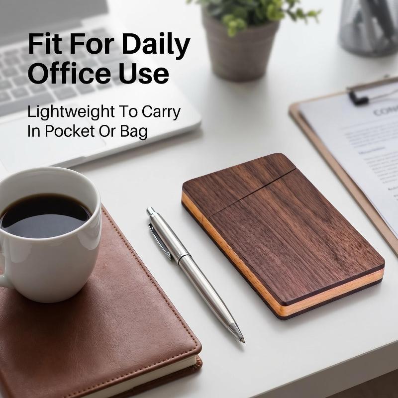Portable Wood Business Card Ho - Men'S Accessories Holder ulasan dan harga