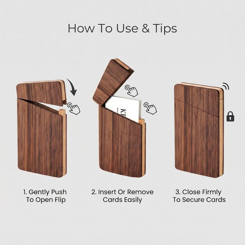 Portable Wood Business Card Ho - Men'S Accessories Holder ulasan dan harga